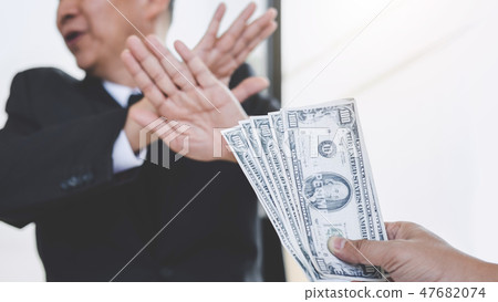 Bribery and corruption concept, Businessman refusing receive mon Bribery and corruption concept, Businessman refusing receive mon 47682074