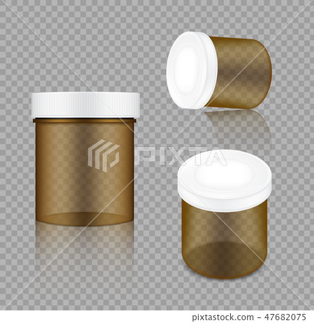 Mock up Realistic Transparent Amber Jar Packaging 47682075