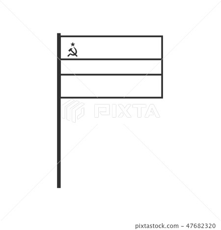 Transnistria flag icon in black outline 47682320