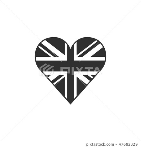 United Kingdom flag icon in a heart shape 47682329