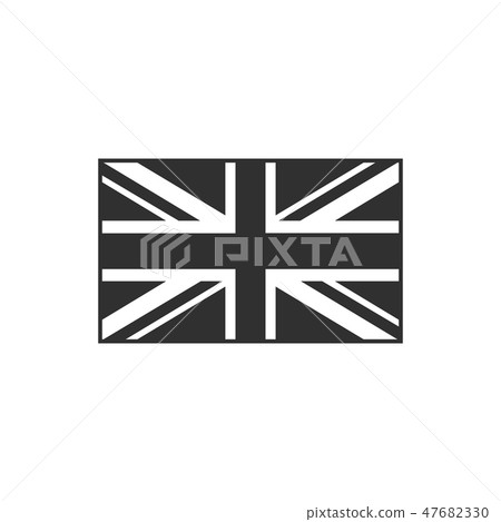 United Kingdom flag icon in black outline 47682330
