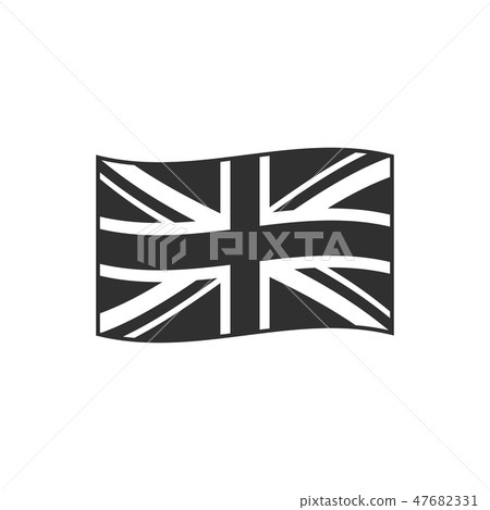 United Kingdom flag icon in black outline 47682331