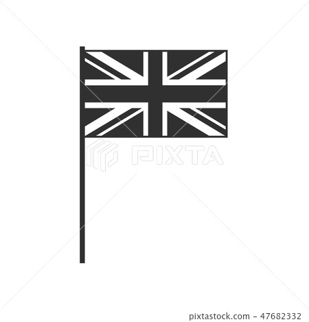 United Kingdom flag icon in black outline 47682332