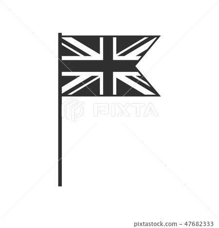 United Kingdom flag icon in black outline 47682333