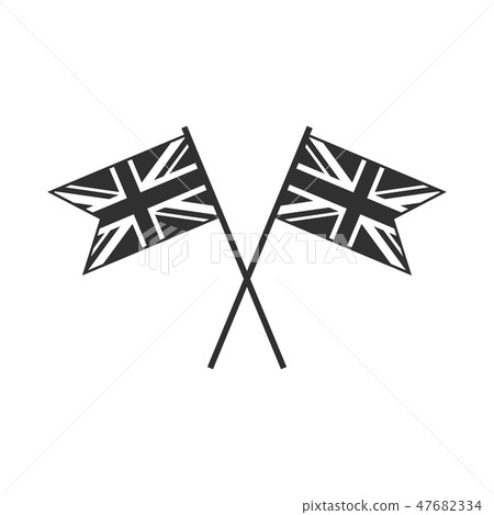 United Kingdom flag icon in black outline 47682334