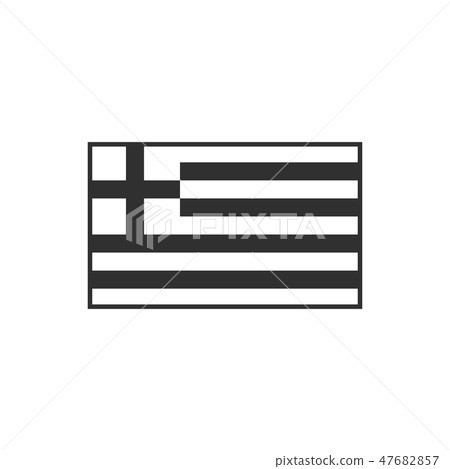 Greece flag icon in black outline flat design Greece flag icon in black outline flat design 47682857