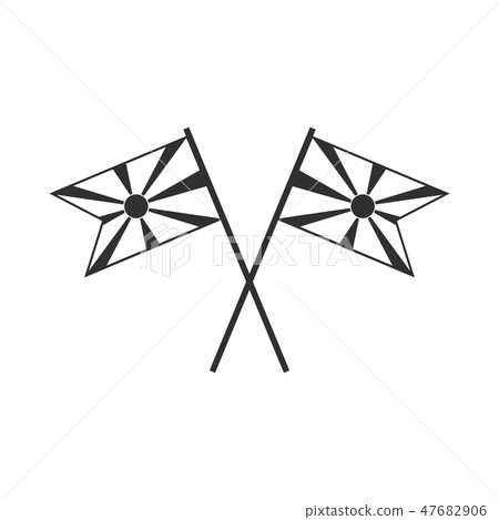 Macedonia flag icon in black outline flat design Macedonia flag icon in black outline flat design 47682906