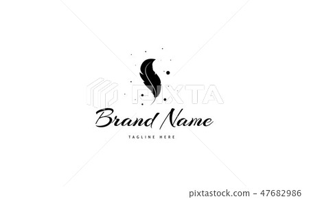 Vector logo on which is an abstract image of an elegant feather. 47682986