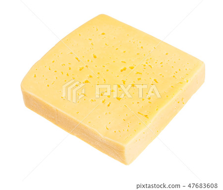 thick piece of yellow semi-hard cow's milk cheese 47683608