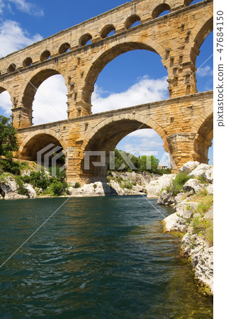 The Pont du Gard in France. Vertically. 47684150