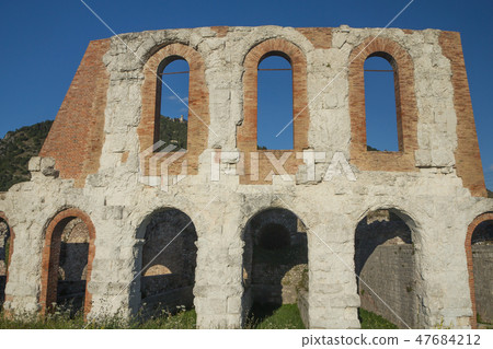 Old Roman  Amphitheater in Gubbio (Umbria, Italy) 47684212