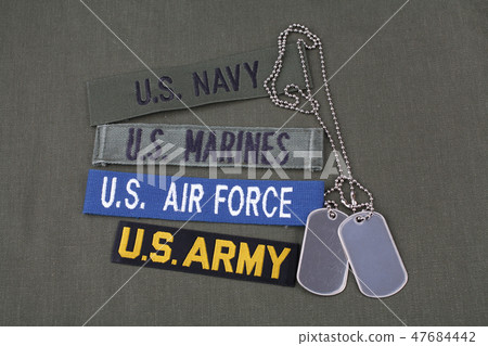 USA veteran concept with dog tags  47684442