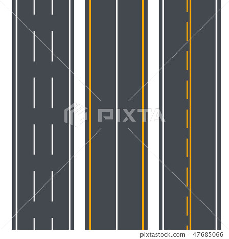 Straight Roads Top View Seamless Pattern Background. Vector Straight Roads Top View Seamless Pattern Background. Vector 47685066