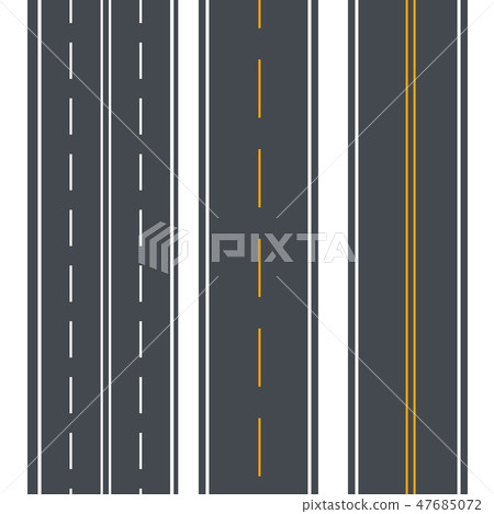 Straight Roads Different Types Seamless Pattern Background. Vector Straight Roads Different Types Seamless Pattern Background. Vector 47685072