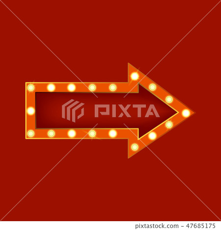 Realistic Detailed 3d Glowing Sign Arrow. Vector Realistic Detailed 3d Glowing Sign Arrow. Vector 47685175