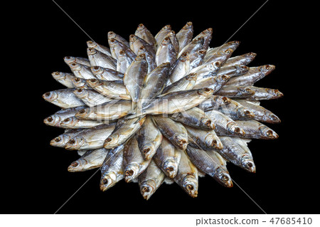 Large heap of dried salted sea roach 47685410