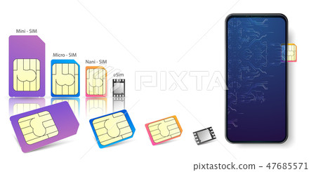 RGBeSIM Embedded SIM card icon symbol concept 47685571