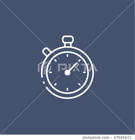 Simple line timer icon on dark background. 47685621