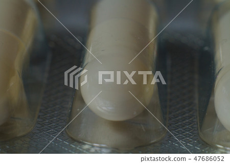 Close-up drugs in blisters, macro photography Close-up drugs in blisters, macro photography 47686052