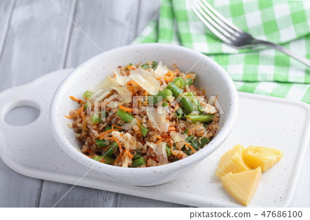 Vegan grechetto whith beans and Parmesan Vegan grechetto whith beans and Parmesan 47686100