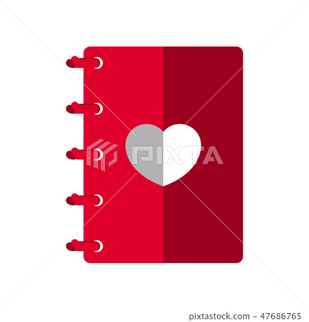Cute notebook with a heart - Stock Illustration [47686765] - PIXTA
