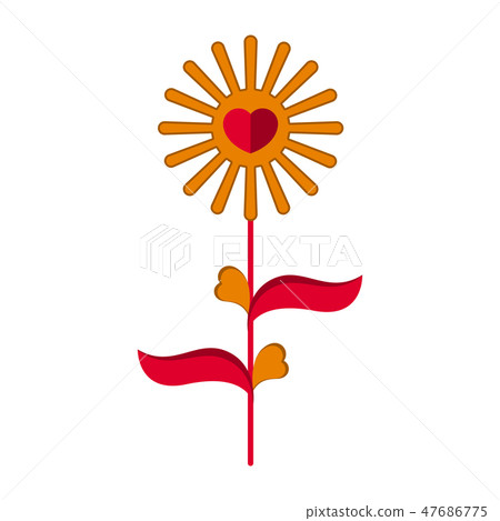 Sunflower with heart leaves Sunflower with heart leaves 47686775