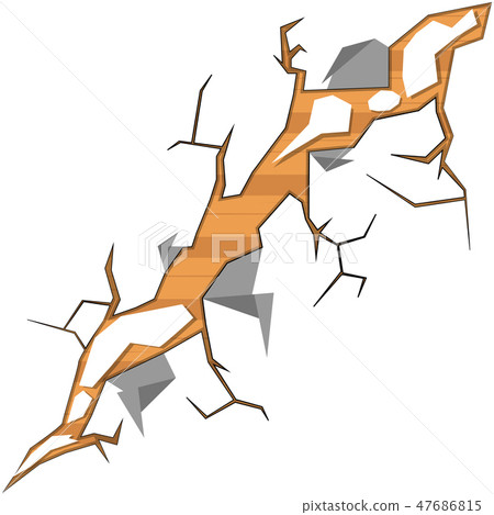 Isolated wooden wall cracked Isolated wooden wall cracked 47686815