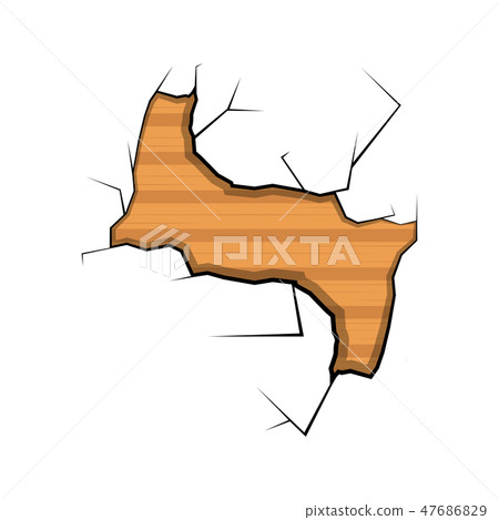 Isolated wooden wall cracked Isolated wooden wall cracked 47686829
