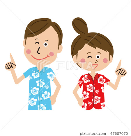 Pop travel agency men and women point explanation upper body Pop travel agency men and women point explanation upper body 47687070