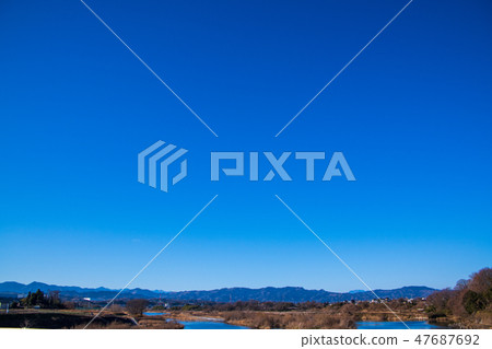 Roku Weir和Shigatapado上游秩父山脈Arakawa深谷市 47687692