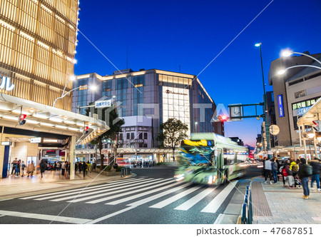 Shijo Kawara Cho Kyoto Dusk Stock Photo