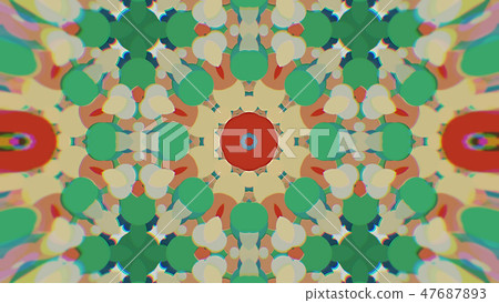 Abstract Colorful Painted Kaleidoscopic Graphic 47687893
