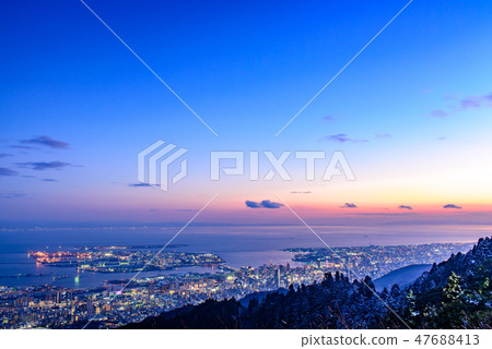 View from Mayuyama Shikiboshidai Evening landscape 47688413