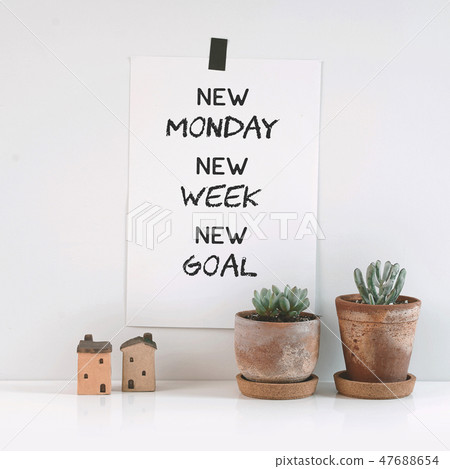 Inspirational quote "New Monday new week new goal" 47688654