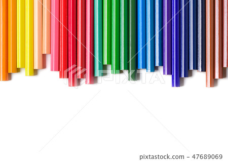 Color pencils isolated on white background 47689069