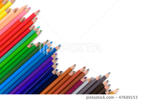 Color pencils isolated on white background 47689153