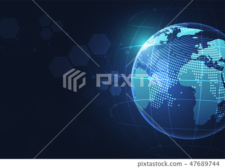 Global network connection. World map point 47689744