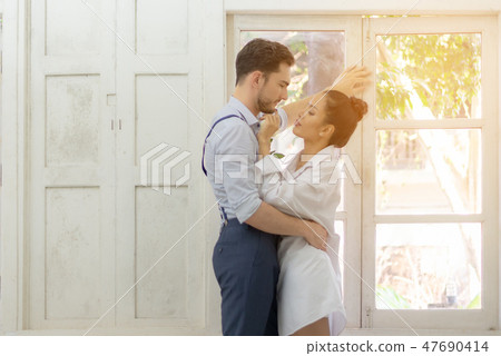 Happiness and romantic scene of love asian couples Happiness and romantic scene of love asian couples 47690414