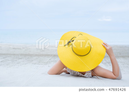 Women travel at the beach on Summer Vacation 47691426