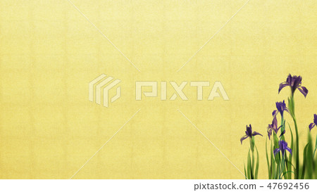 Background - Japanese - Japanese style - Japanese pattern - gold leaf - iris 47692456