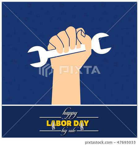 worker hand with wrench symbol 47693033
