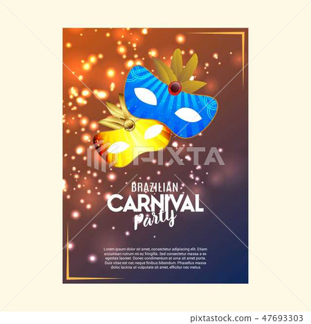 Happy Brazilian Carnival Day. Colorful shiny  Happy Brazilian Carnival Day. Colorful shiny  47693303