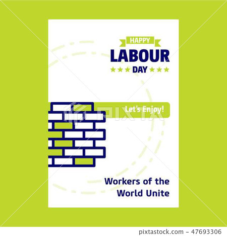 Happy Labour day design with green and blue theme  47693306