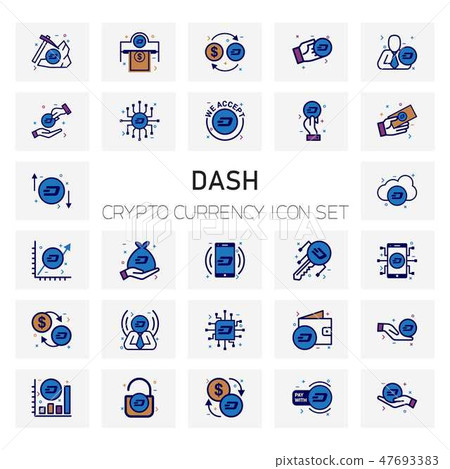 Dash Crypto Currency icons set Dash Crypto Currency icons set 47693383