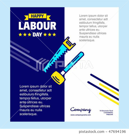 Happy Labour day design with blue and yellow theme 47694196