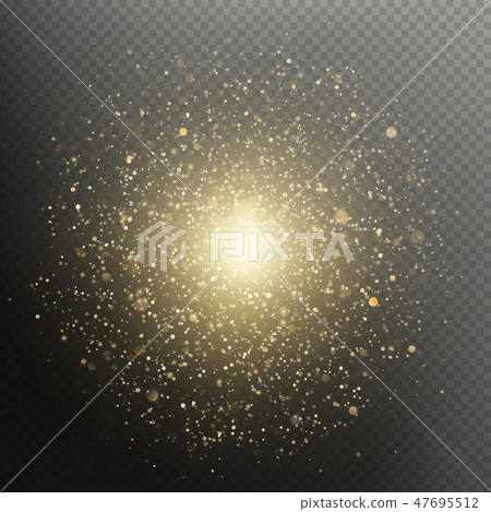 Golden Christmas and New Year glittering burst. Sparkling fireworks luxury overlay effect. EPS 10 47695512