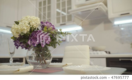 Kitchen set. Kitchen with table. Kitchen set. Kitchen with table. 47695777