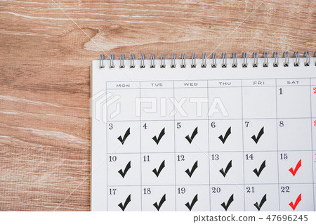 日曆和檢查 47696245