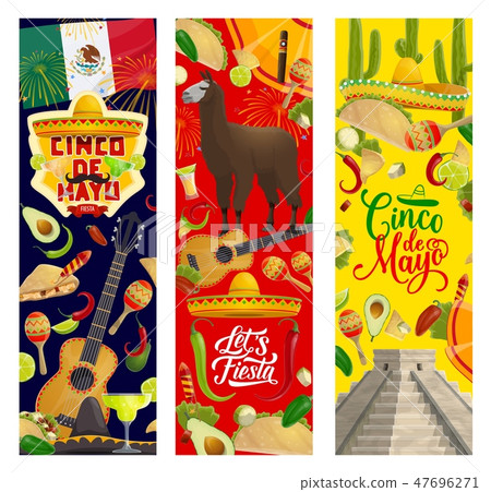 Cinco de Mayo holiday symbols Mexican fiesta party Cinco de Mayo holiday symbols Mexican fiesta party 47696271