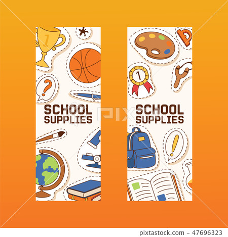 School supplies vector education schooling accessory for schoolchilds backdrop educational 47696323